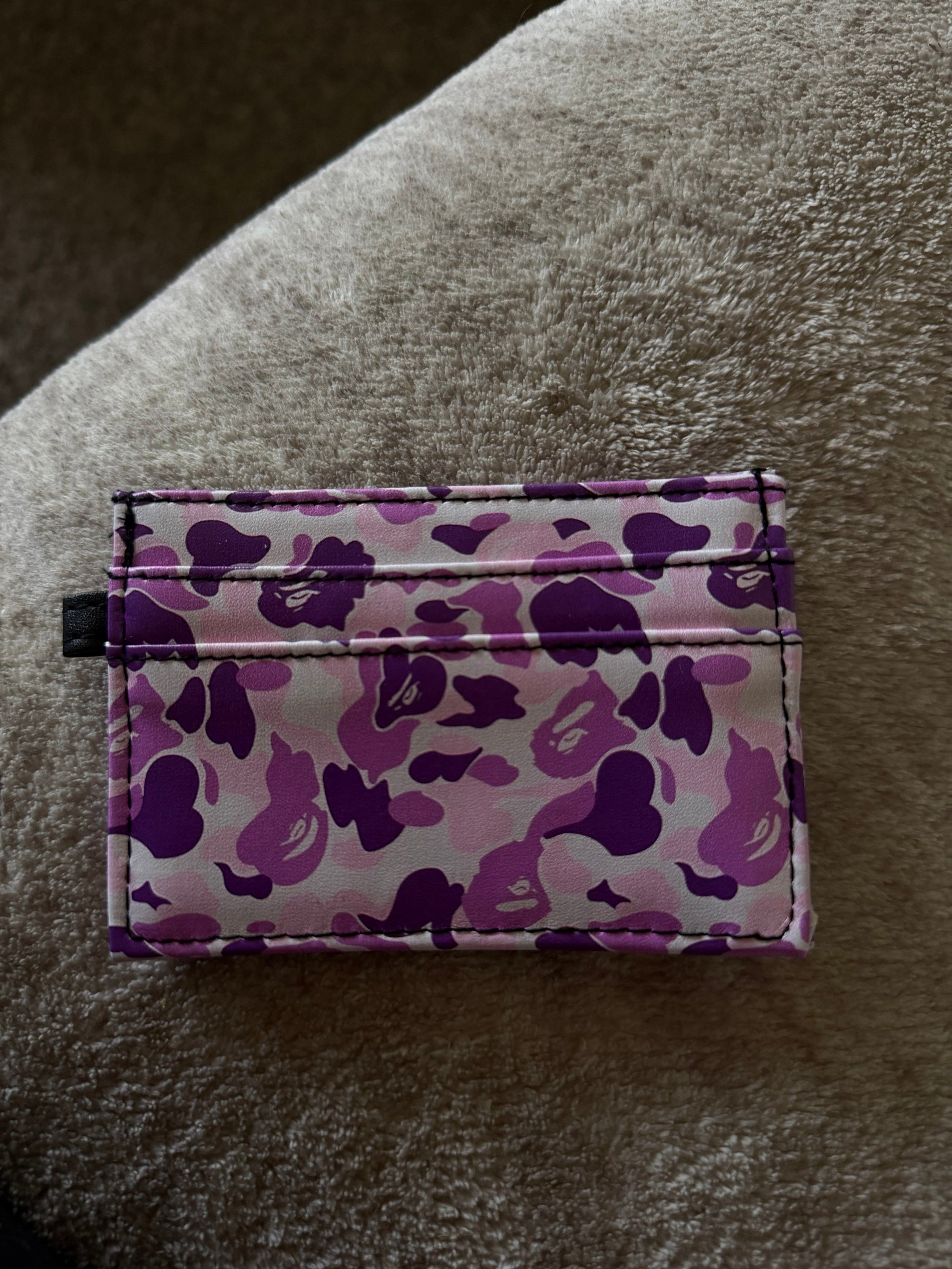 Purple Camo Bape Card Holder