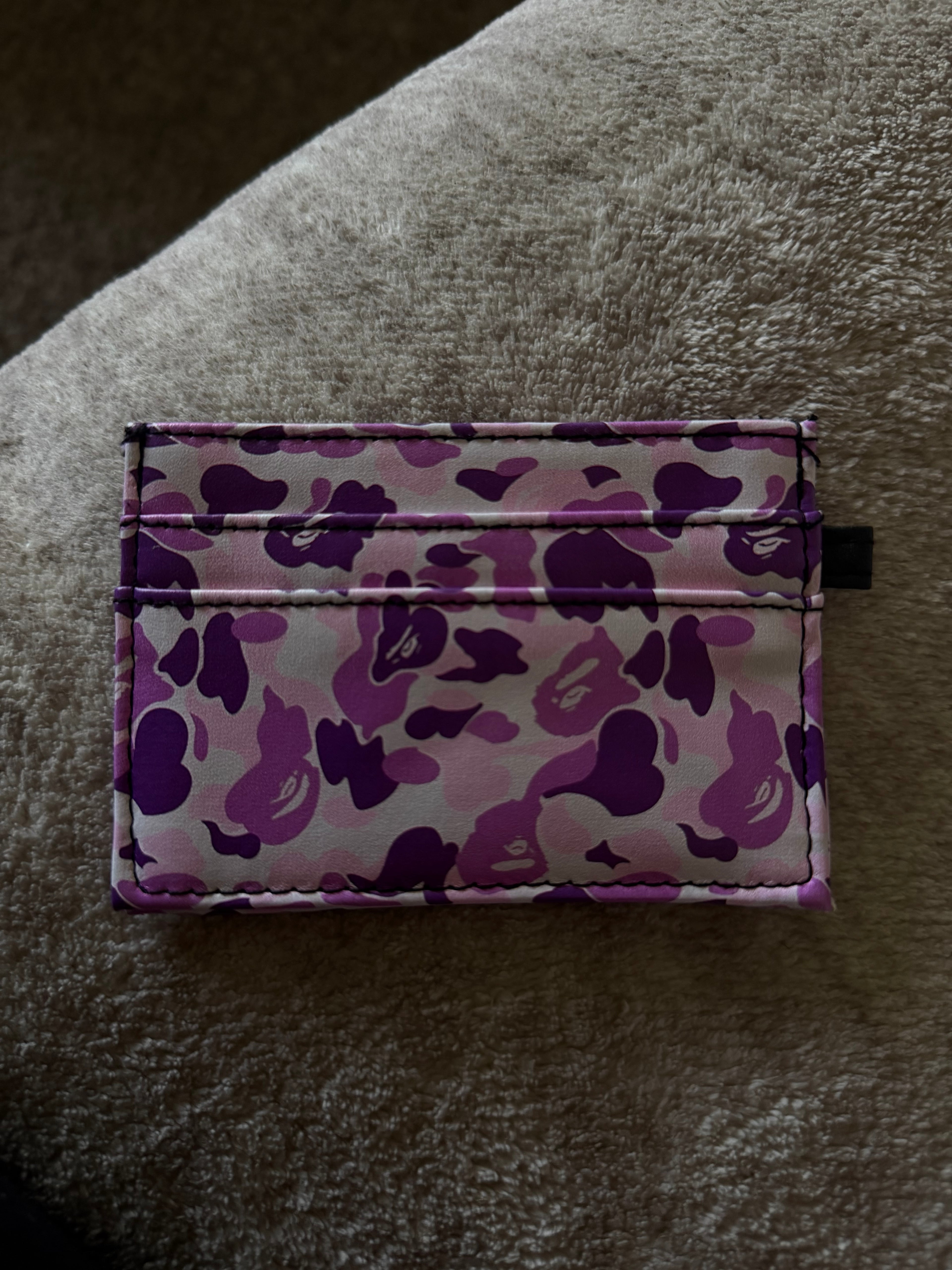 Purple Camo Bape Card Holder